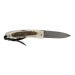 Couteau pliant LionSteel Opera acier damas manche 10cm + lacet