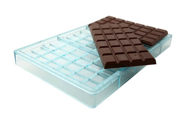 Moule pour 3 tablettes de chocolat en polycarbonate 158 x 82mm