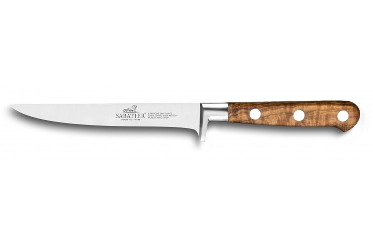 Couteau &agrave; d&eacute;sosser Sabatier Proven&ccedil;ao 100% forg&eacute; 13cm manche olivier