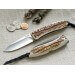 Couteau pliant LionSteel Opera acier damas manche 10cm + lacet