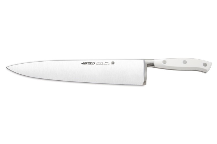 Couteau de chef forg&eacute; Riviera White Arcos lame 30cm acier NITRUM&reg;