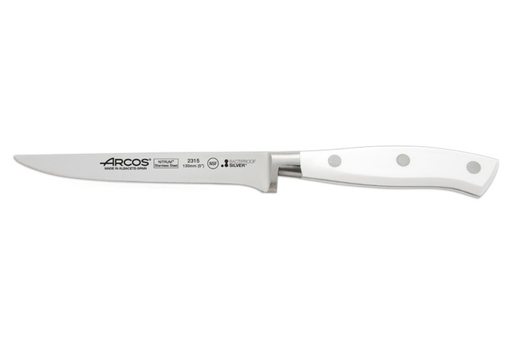Couteau &agrave; d&eacute;sosser forg&eacute; Riviera White Arcos lame 13cm acier NITRUM&reg;