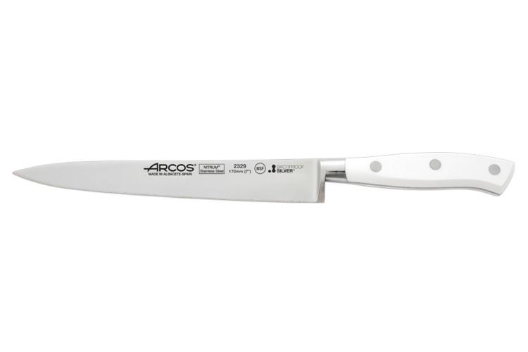 Couteau filet de sole forg&eacute; Riviera White Arcos lame 17cm acier NITRUM&reg;
