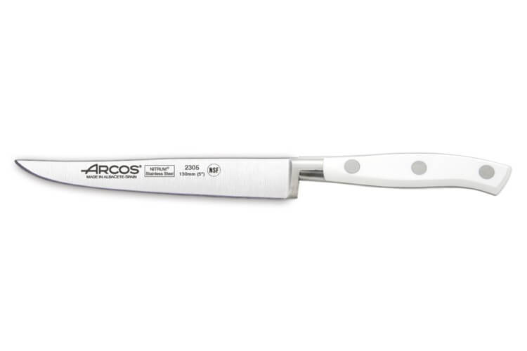 Couteau à steak forgé Riviera White Arcos lame 13cm acier NITRUM®