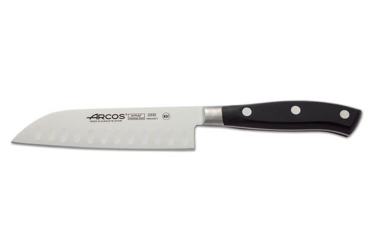 Couteau Santoku alvéolé Riviera Arcos forgé lame 14cm