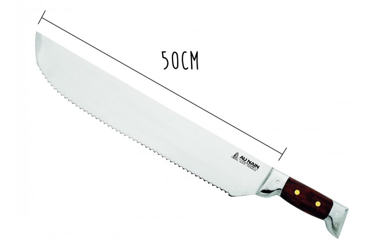 Couteau &agrave; thon Au Nain 2 mitres inox lame forte dent&eacute;e manche kotib&eacute;