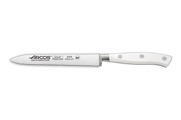 Couteau &agrave; tomates forg&eacute; Riviera White Arcos lame 13cm acier NITRUM&reg;
