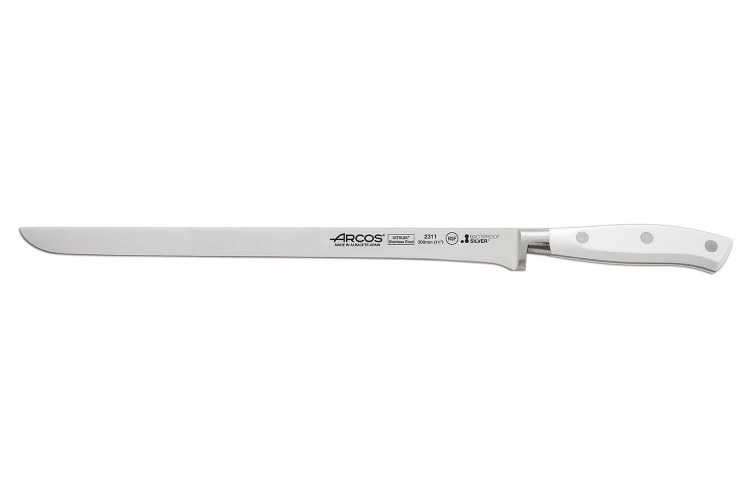 Couteau &agrave; jambon forg&eacute; Riviera White Arcos lame flexible 30cm acier NITRUM&reg;
