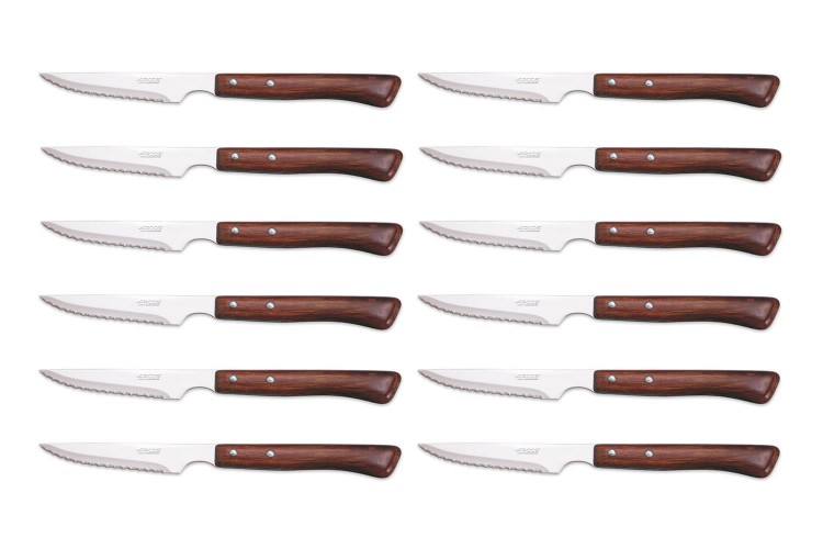 Set de 12 couteaux &agrave; steak Arcos lame microdent&eacute;e 11cm