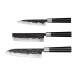 Coffret 3 couteaux Samura Blacksmith martelés : universel + santoku + nakiri