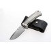 Couteau pliant LionSteel SR11 manche titanium 12cm pic brise-vitre + étui cuir