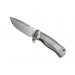 Couteau pliant LionSteel SR11 manche titanium 12cm pic brise-vitre + étui cuir