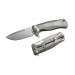 Couteau pliant LionSteel SR11 manche titanium 12cm pic brise-vitre + étui cuir