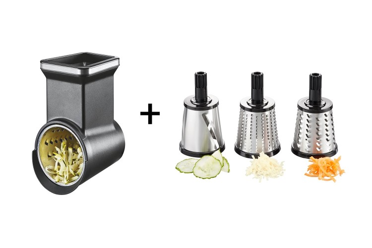Kit compl&eacute;mentaire "r&acirc;pe + 3 tambours" pour hachoir &agrave; viande Gefu Transforma