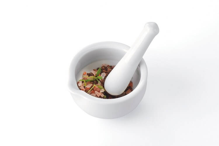Mortier + pilon Gefu Macino en porcelaine blanche