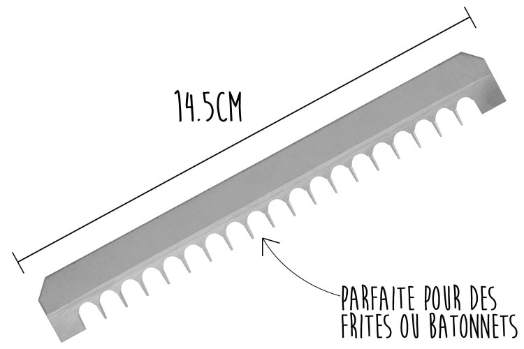 Lame &agrave; dents larges remplacement pour mandoline Benriner grand mod&egrave;le