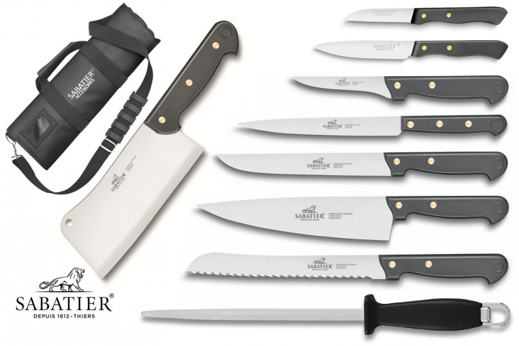 Mallette Sabatier Cuisine d'aujourd'hui 8 couteaux fabrication fran&ccedil;aise + 1 fusil