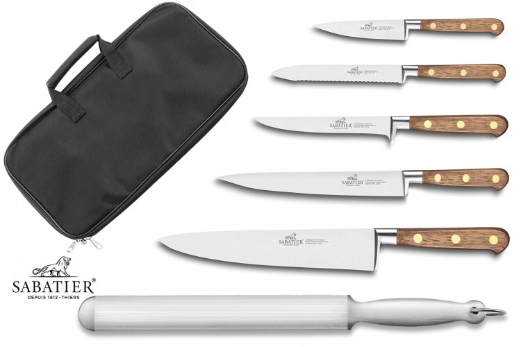 Mallette cuisinier Sabatier P&eacute;rigord 5 couteaux fabrication fran&ccedil;aise + 1 fusil