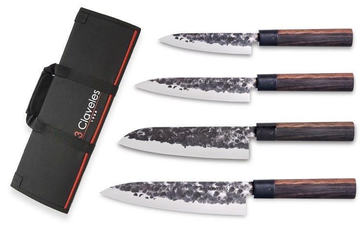 Mallette du cuisinier 4 couteaux forg&eacute;s main 3 Claveles Osaka