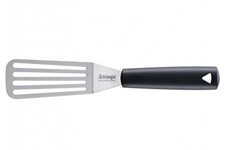 Spatule ajourée Triangle professionnelle flexible en inox 12cm