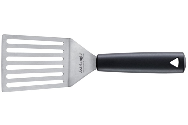 Spatule large ajour&eacute;e Triangle professionnelle inox