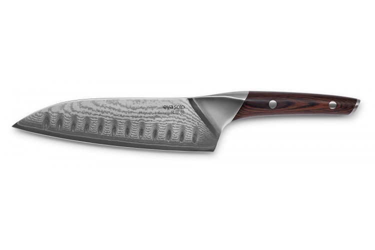 Couteau santoku Eva Solo Nordic 18cm acier japonais damass&eacute; 67 couches