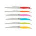Bloc de 6 couteaux à steak microdentés Laguiole par André Verdier Printemps multicolore