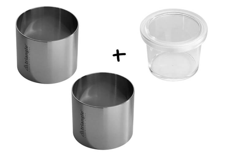 Set 2 emporte-pièces ronds Triangle avec poussoir