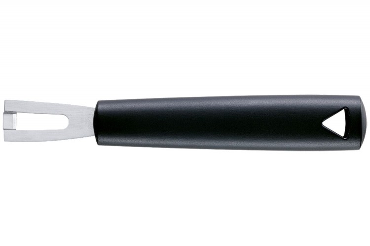 Canneleur Triangle forme U en inox manche en green grip