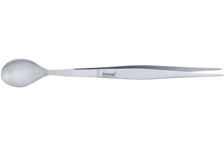 Pince de cuisine Triangle inox cuill&egrave;re int&eacute;gr&eacute;e