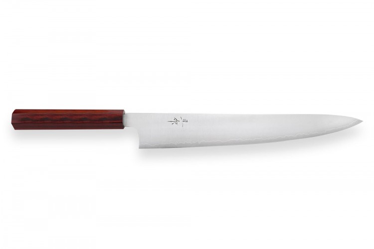 Couteau &agrave; trancher japonais artisanal Kei Kobayashi SG2 27cm