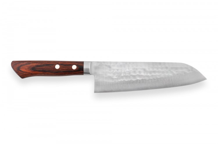Couteau santoku japonais artisanal Masutani 16.5cm martel&eacute;
