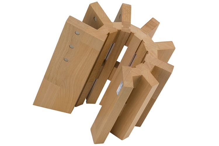 Bloc vide Artelegno Pisa bois de h&ecirc;tre pour 8 couteaux de cuisine
