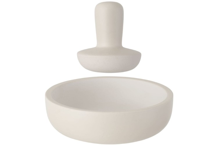 Grand mortier Berghoff 17cm gr&egrave;s blanc Leo + pilon