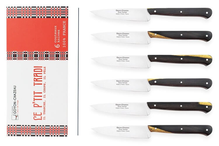 Coffret 6 couteaux d'office Le p'tit tradi Goyon-Chazeau 10cm manche grenadille