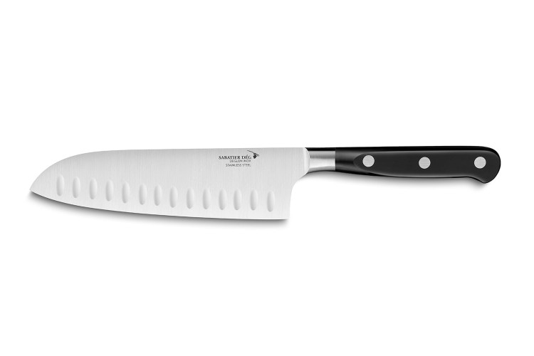 Couteau santoku Id&eacute;al Sabatier DEG lame alv&eacute;ol&eacute;e 17cm