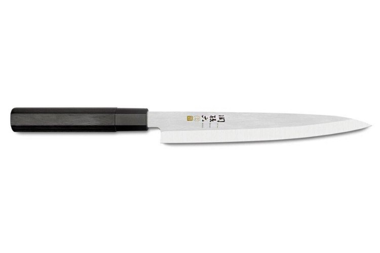 Couteau yanagiba japonais Kai Seki Magoroku Kinju acier 1K6 biseaut&eacute;