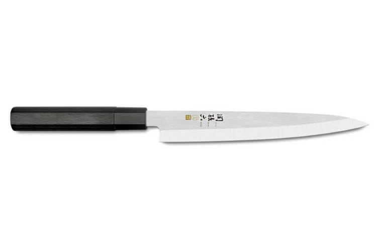 Couteau yanagiba japonais Kai Seki Magoroku Kinju acier 1K6 biseauté