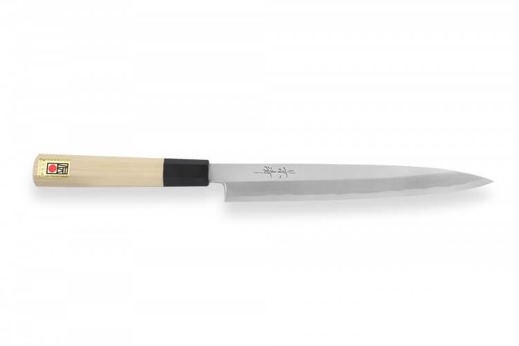 Couteau yanagiba japonais artisanal Kagekiyo Utage White Steel 2 21cm