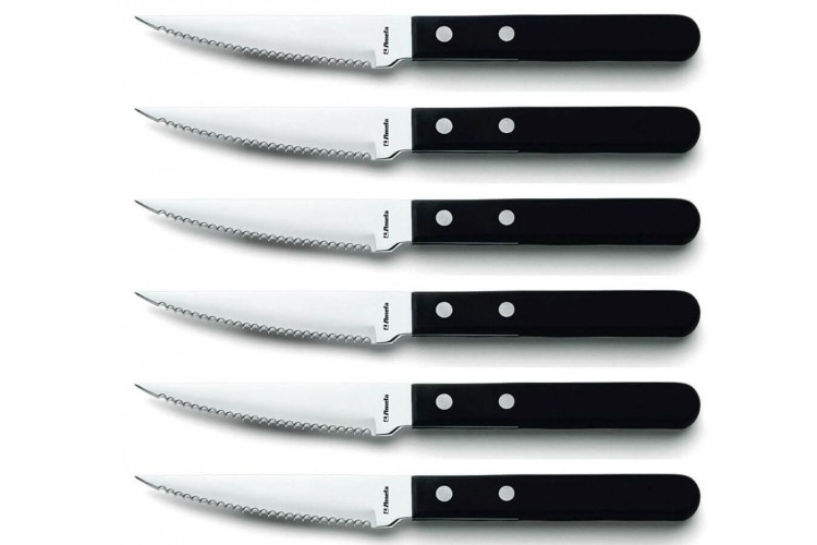 Coffret 6 couteaux Pizza Amefa inox et ABS noir