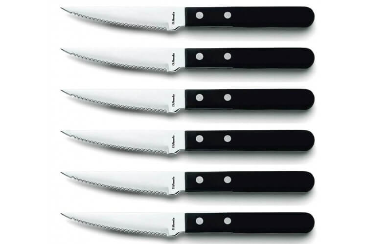 Coffret 6 couteaux Pizza Amefa inox et ABS noir
