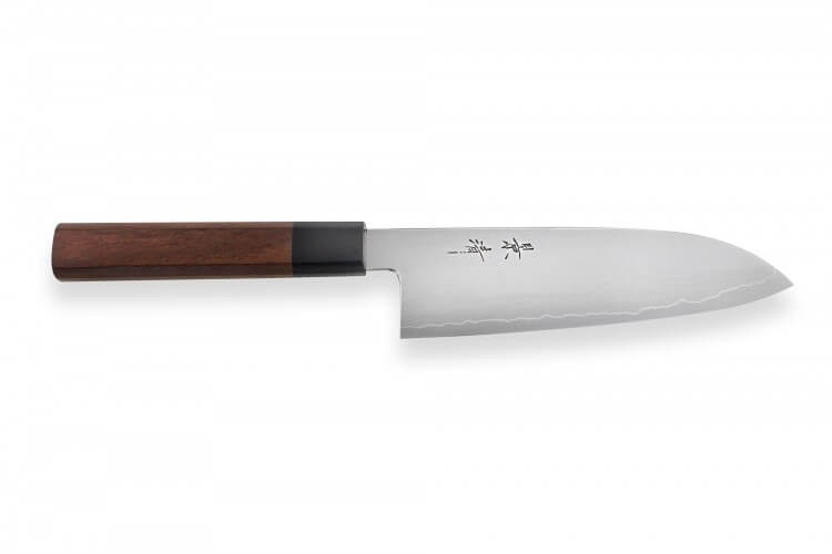 Couteau santoku japonais artisanal Kagekiyo Kurumi 18cm