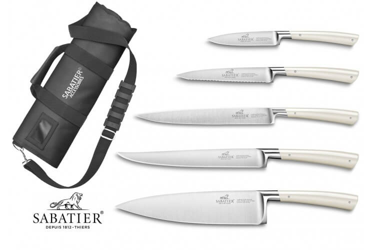 Mallette cuisinier Sabatier Edonist Perle 5 couteaux fabrication française