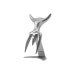 Fourchette à viande Tridens acier inox brossé + socle tout inox