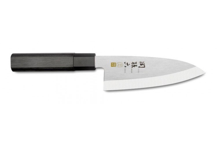 Couteau deba japonais Kai Seki Magoroku Kinju acier 1K6 biseaut&eacute;