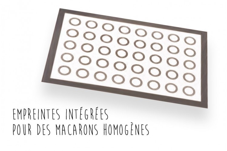 Toile de cuisson sp&eacute;ciale macarons - 3 marquages