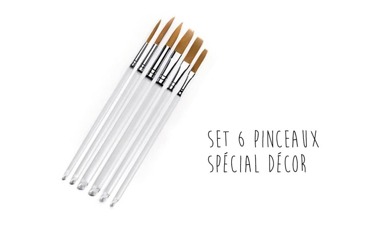 Set de 6 pinceaux p&acirc;tissiers sp&eacute;cial d&eacute;coration