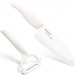 Coffret Gen KYOCERA santoku 14cm + éplucheur manches blancs