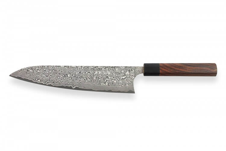 Couteau de chef japonais artisanal Masakage Kumo 24cm damas 63 couches