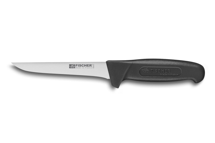 Couteau &agrave; d&eacute;sosser professionnel Fischer HACCP lame droite 14cm manche noir